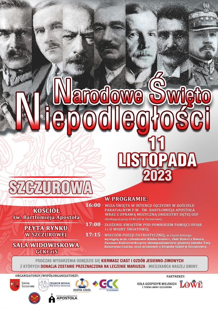 Plakat obchodów Narodowego Święta Niepodległości 11 listopada